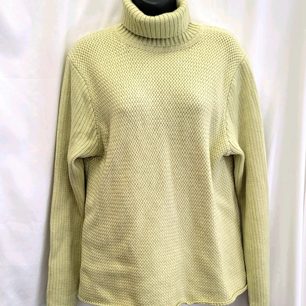 Pale green/yellow Turtleneck sweater